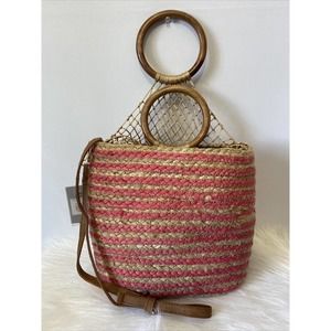 COPY - Nanette Lepore Clementine Jute Bucket Shoulder Bag